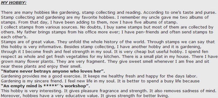 How to write my hobbies essay